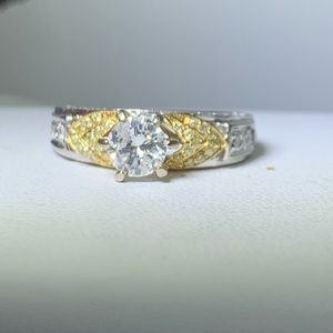 18k Solid Gold Diamond Engagement Ring 1.40 CTW